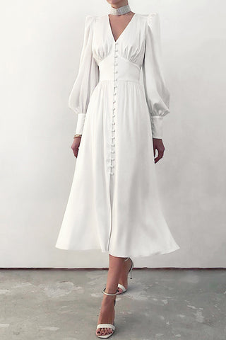 Elegant Buttoned Midi Dress