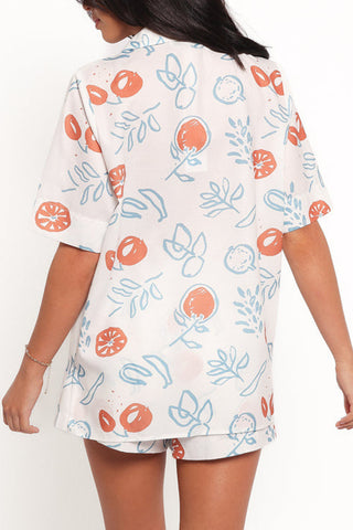 Playful Print Tie-Front Short Set