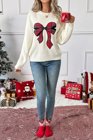 Festive Bow Accent Sweater