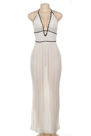 Lace-Up High Neck Sundress