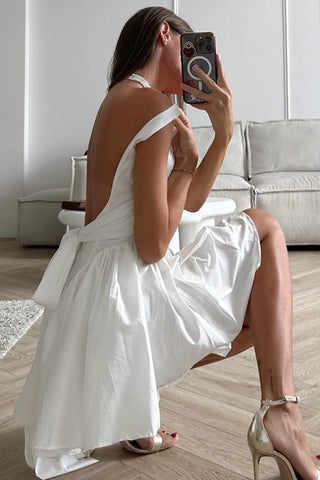 Square-Neck Flared Casual Dress