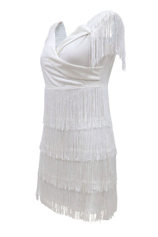 Fringe Off-Shoulder Night Out Dress