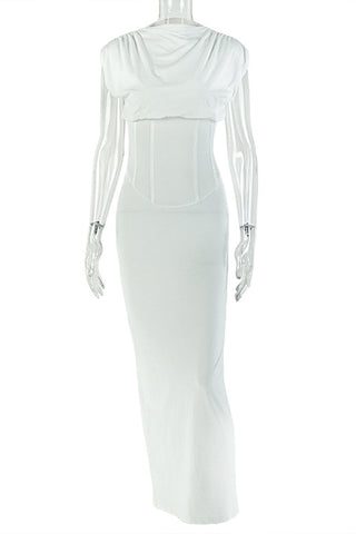 Draped Front Casual Maxi Dress
