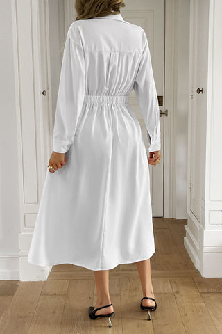 Long-Sleeve Midi Casual Dress