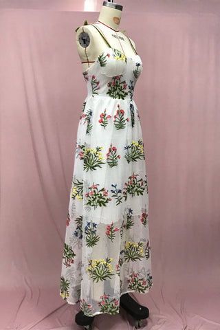 Floral Strap Midi Dress