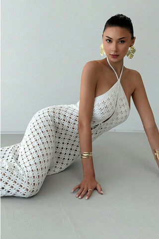 Halter Crochet Maxi Dress