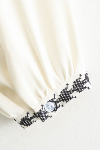 Patterned Sleeve Blouse