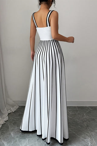 Striped Button Maxi Dress