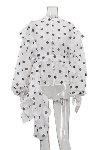 Polka Dot Ruffle Blouse