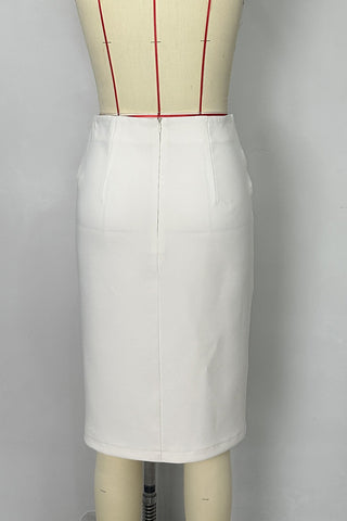 Draped Midi Skirt with Side Slit