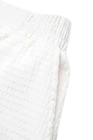 Textured Casual Shorts with Contrast Trim