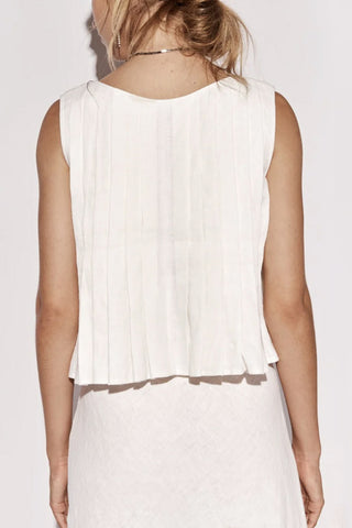 Tie-Front Pleated Tank Top