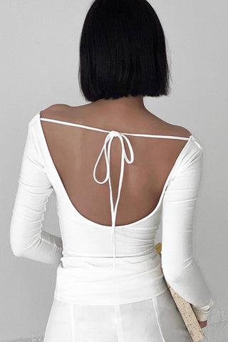 Off-Shoulder Fitted Long Sleeve Top