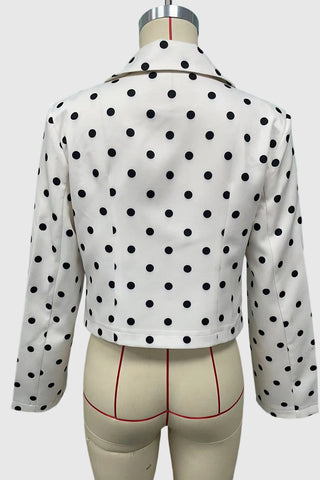 Polka Dot Tie-Front Blazer