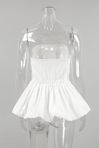 Strapless Puff Hem Top