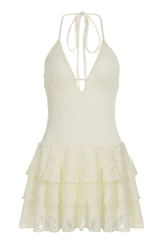 Tiered Lace Halter Dress