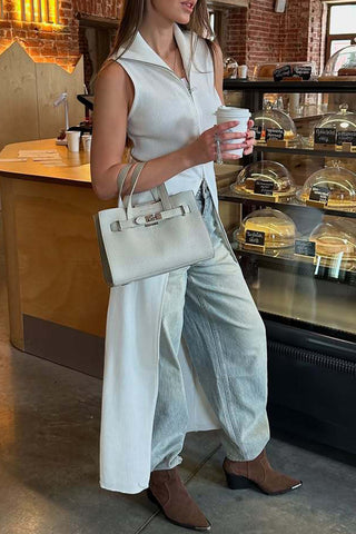 Ribbed Zip-Front Midi Dress