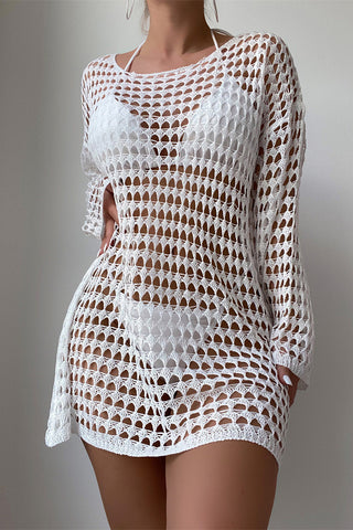 Mesh Long Sleeve Swimsuit Cover-Up
