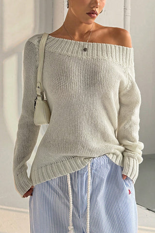 Off-Shoulder Knit Sweater