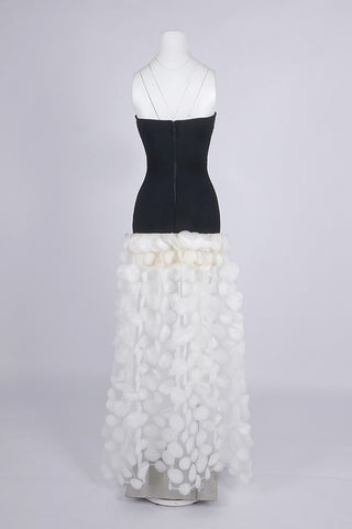 Strapless Evening Gown with Textured Skirt