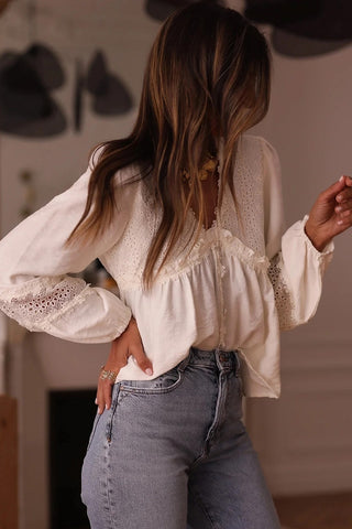 Floral Frilled Long Sleeve Blouse