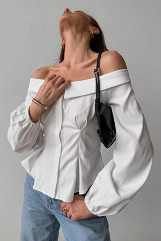 Off-Shoulder Peasant Blouse
