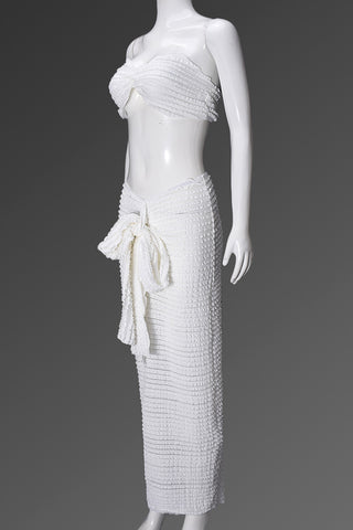 Chic Wrap Skirt Set with Draped Detail