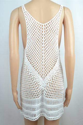 Sleeveless Crochet Beach Cover-Up