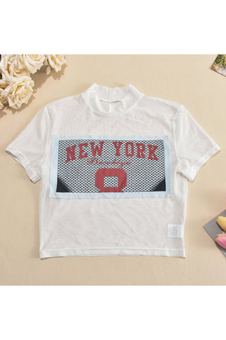 New York Mesh Detail T-Shirt