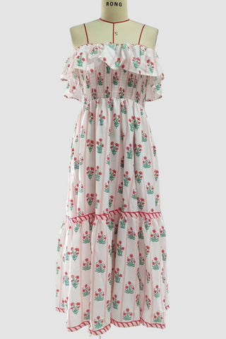 Strapless Tiered Casual Dress