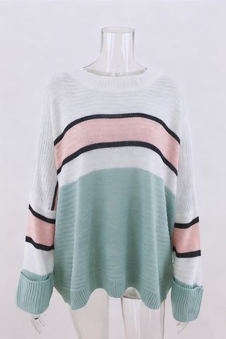 Oversized Striped Knit Sweater