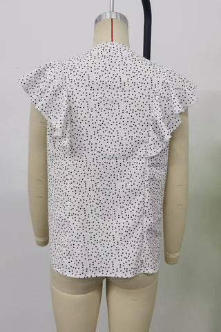 Polka Dot Flutter Sleeve T-Shirt