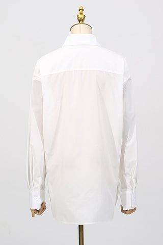 Draped Lapel Long Sleeve Blouse