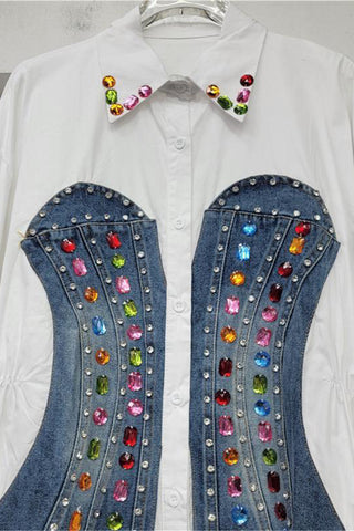 Embellished Corset Detail Blouse