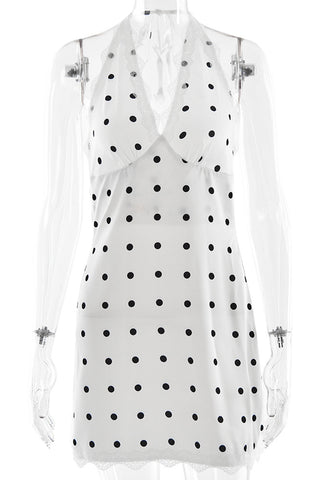 Polka Dot Halter Neck Dress