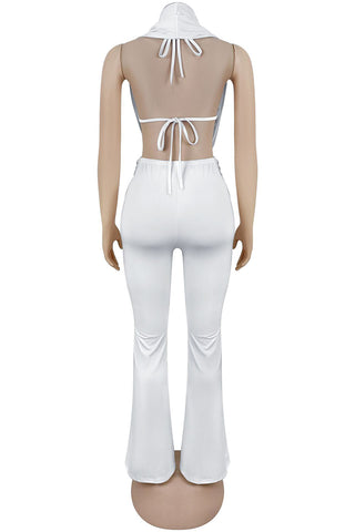 Elegant Wide-Leg Halter Pants Set