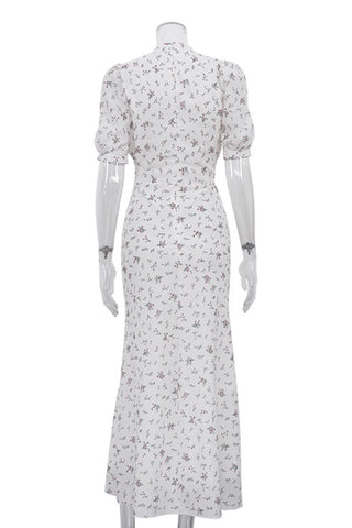 Elegant Puff Sleeve Maxi Dress