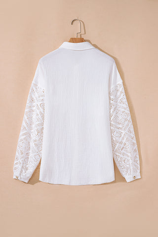 Lace Patchwork Long Sleeve Blouse