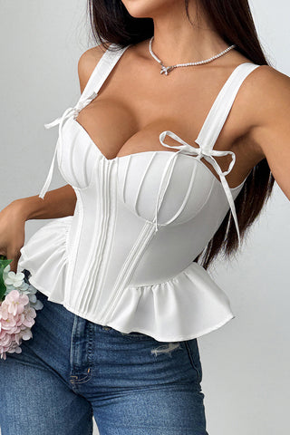 Bow-Accented Peplum Tank Top