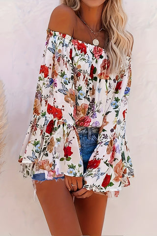 Off-Shoulder Floral Blouse