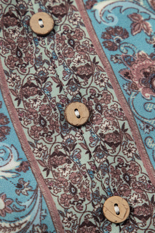 Ruffle Sleeve Printed Blouse