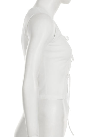 Lace-Up Eyelet Tank Top
