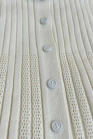 Buttoned Ribbed Casual Dress