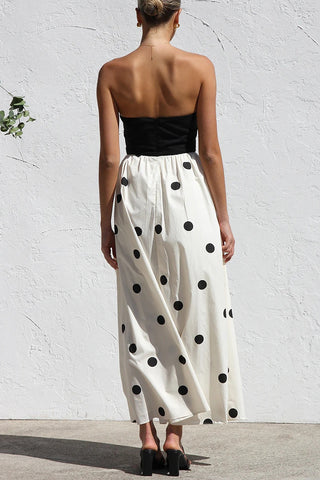 Strapless Polka Dot Casual Dress