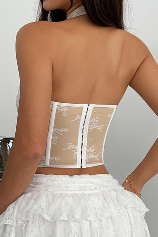 Lace Halter Neck Bustier Top