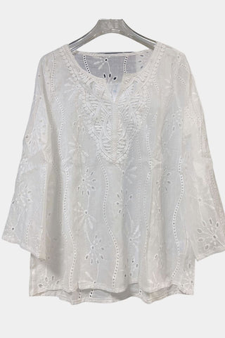 Intricate Lace Eyelet T-Shirt