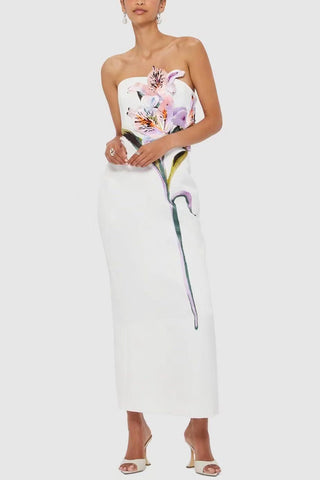 Floral Appliqué Vacation Dress