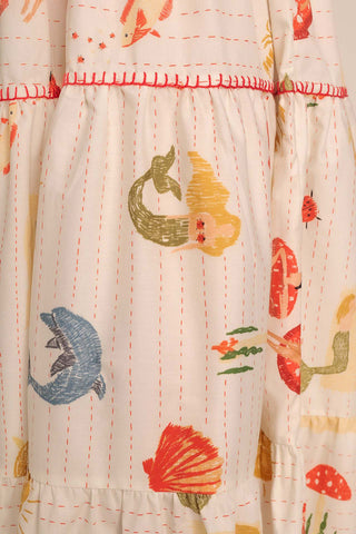 Balloon Sleeve Tiered Maxi Dress