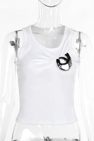 Sculptural Accent Tank Top