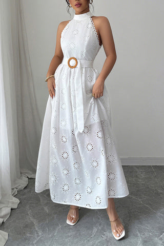 Sleeveless Eyelet Dress